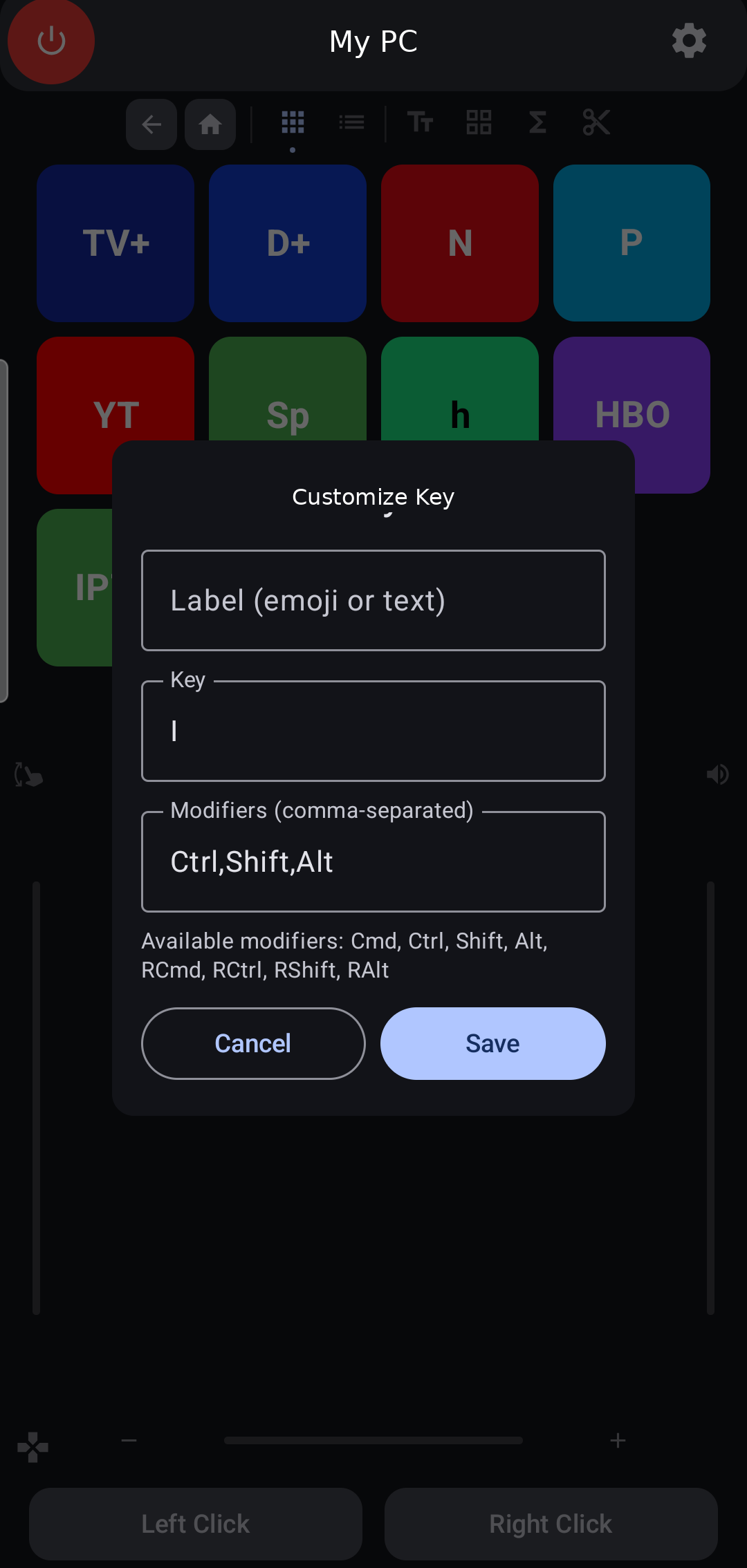 Customization example